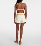 Adriana Degreas Colorblocked cotton-blend terry shorts