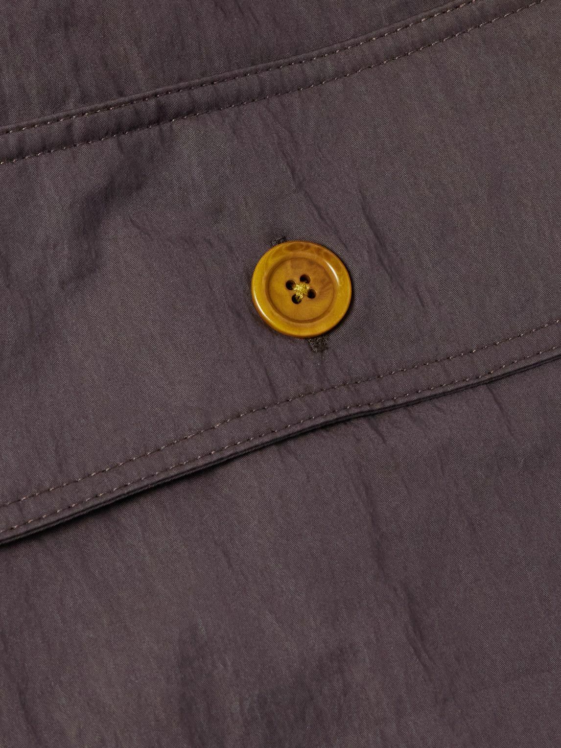 Small Talk - Corduroy-Trimmed Crinkled-Gabardine Jacket - Brown