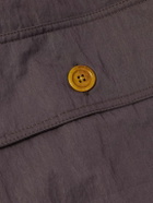 Small Talk - Corduroy-Trimmed Crinkled-Gabardine Jacket - Brown