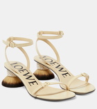 Loewe Petal Brush Heel leather sandals