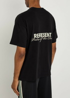 Represent Patron of The Club Printed Cotton T-shirt Black