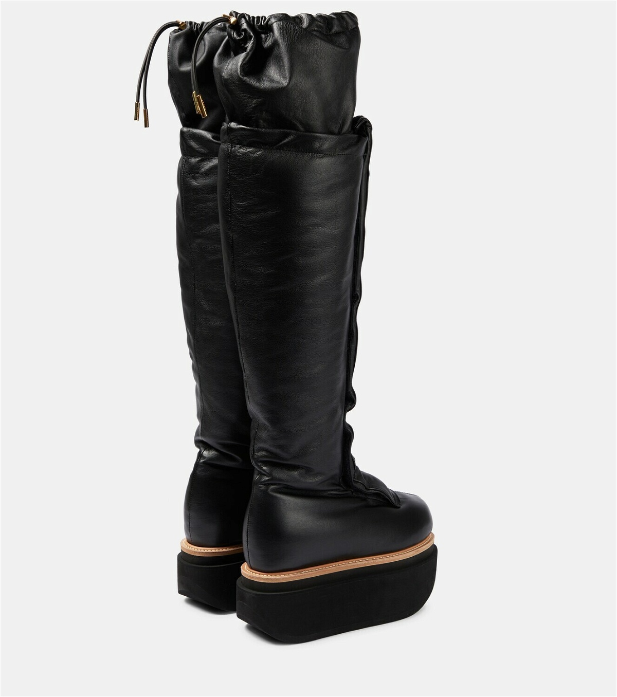 Sacai - Leather over-the-knee platform boots Sacai