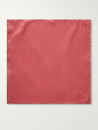 Charvet - Logo-Print Silk-Twill Pocket Square - Red