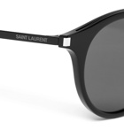 Saint Laurent - Classic 57 Round-Frame Acetate and Gunmetal-Tone Sunglasses - Men - Black