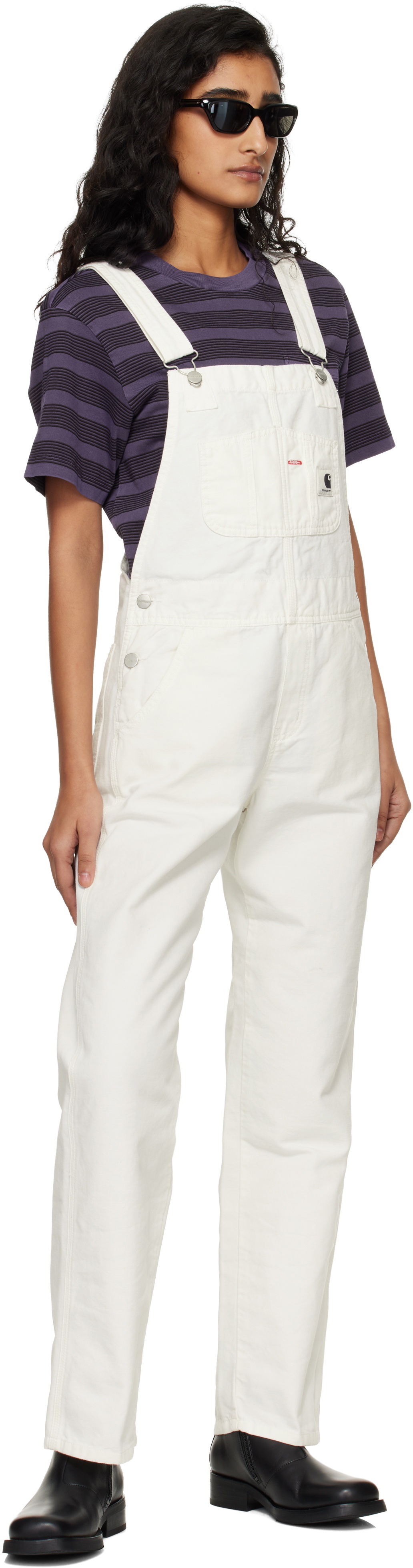 Carhartt Work In Progress White Bib Straight Overalls