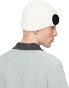 C.P. Company Off-White Cotton Goggle Beanie