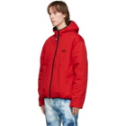 MSGM Reversible Black and Red Nylon Jacket