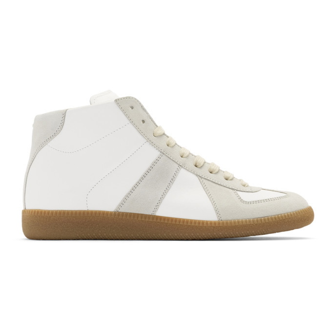 Photo: Maison Margiela White Replica High-Top Sneakers