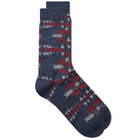 Anonymous Ism Native Crew Sock in Navy Melange