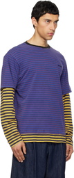 We11done Blue & Yellow Layered Stripe Long-Sleeve T-shirt