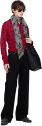 McQueen Black & White Houndstooth Skull Scarf