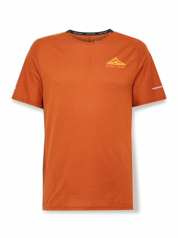 Photo: Nike Running - Trail Solar Chase Dri-FIT Mesh T-Shirt - Orange