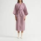 HAY Waffle Bathrobe in Stripe Cool Pink