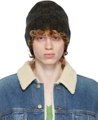 Gucci Khaki & Navy GG Wool Beanie