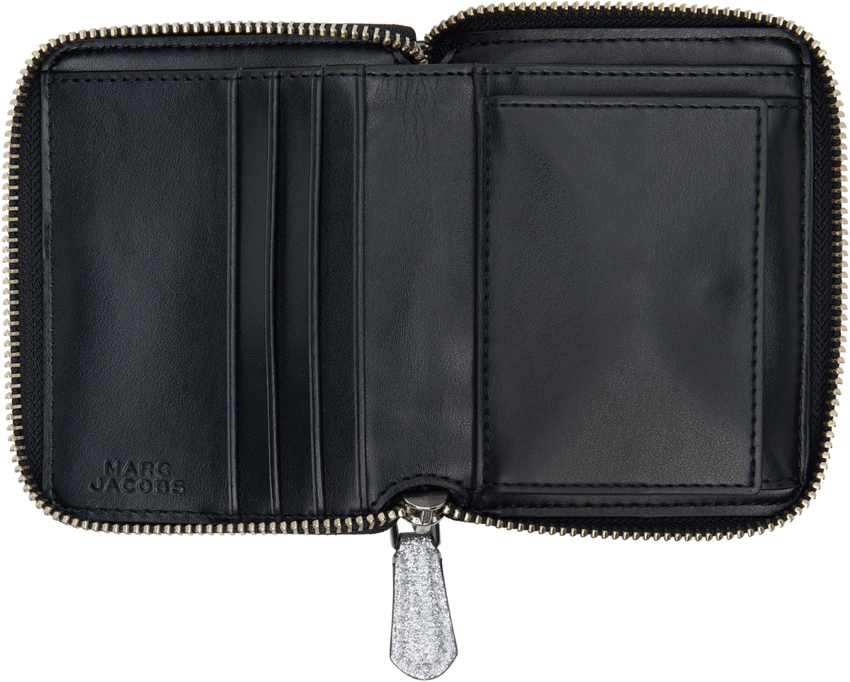 Marc Jacobs Silver 'The Coated Glitter Everyday Slim Compact' Wallet