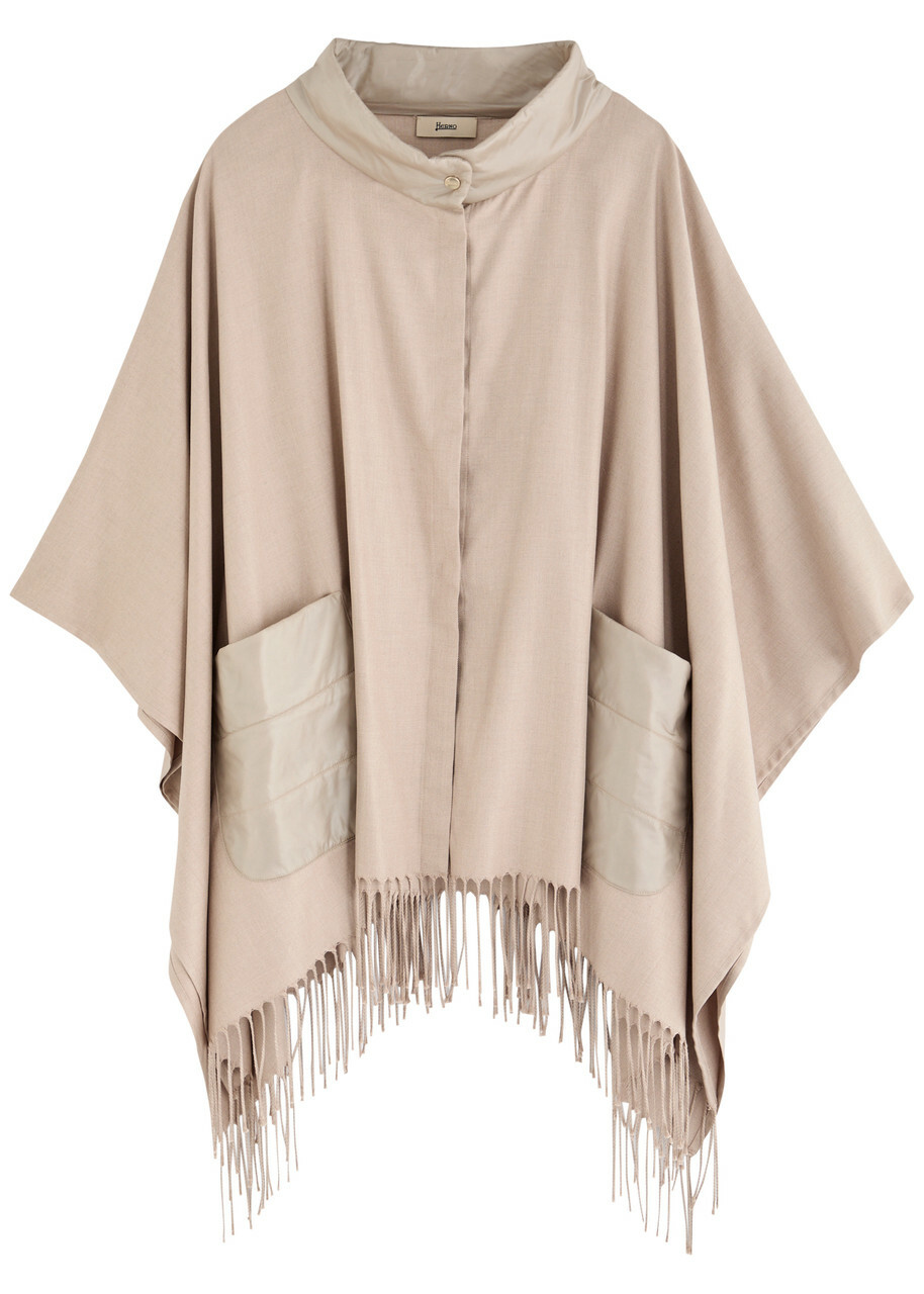 Herno Silk and Shell Poncho Cream