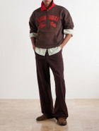 Aimé Leon Dore - Tour Logo-Embroidered Cotton-Jersey Half-Zip Sweater - Brown