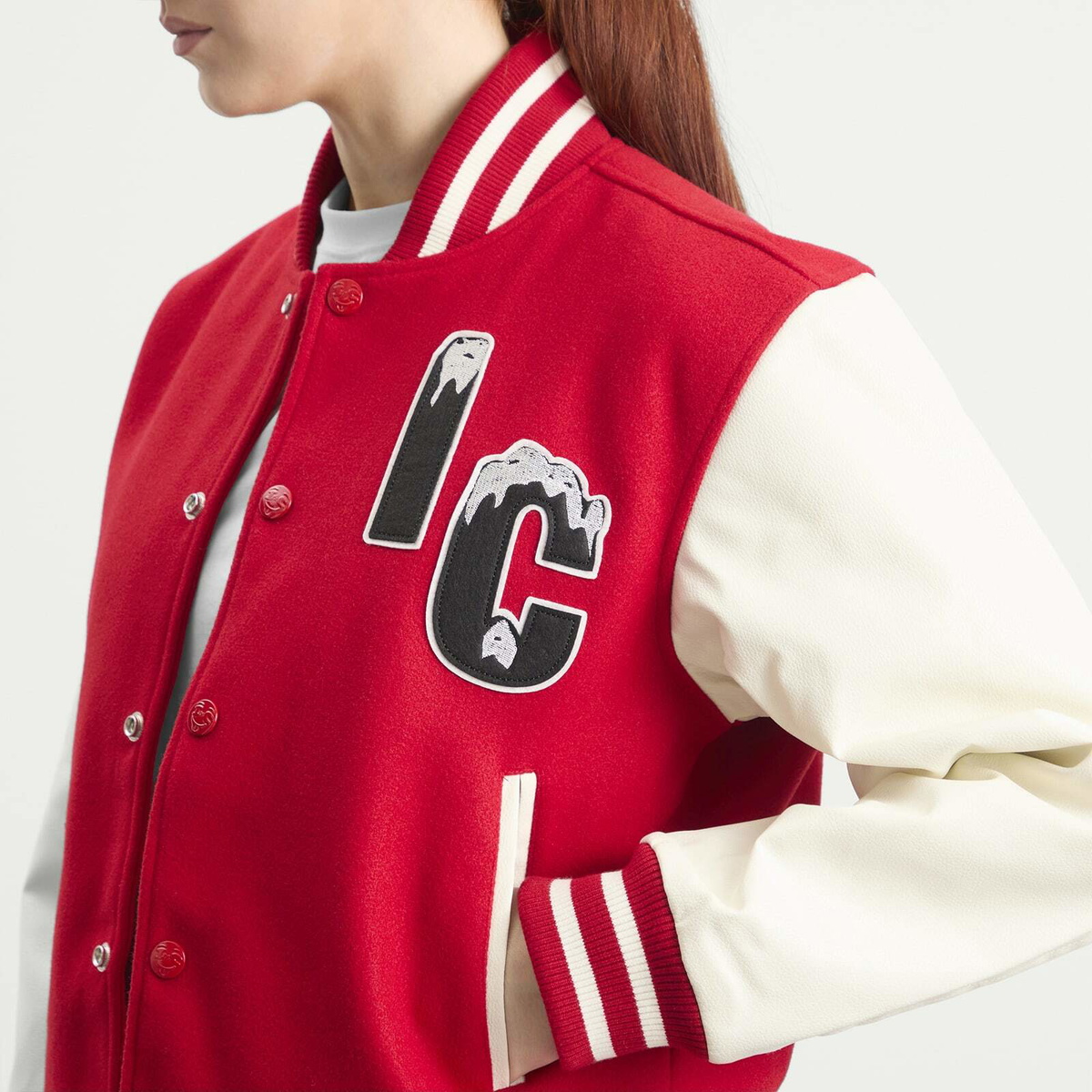 ICECREAM Women's Cherry Varsity Jacket in Red