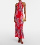 Rixo Maura printed halterneck maxi dress