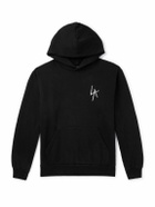 Local Authority LA - LA Slash Logo-Embroidered Cotton-Jersey Hoodie - Black
