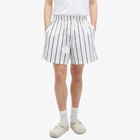 MKI Men's Striped Shorts in Black Stripe