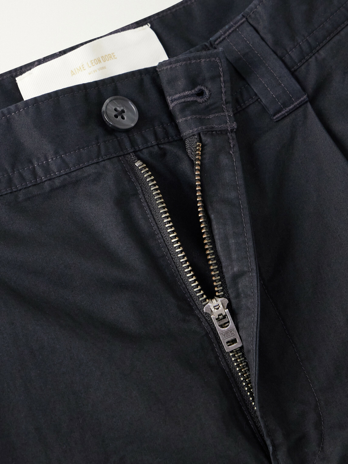 Aimé Leon Dore - Straight-Leg Pleated Cotton Trousers - Black