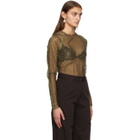 Louise Lyngh Bjerregaard Green and Brown Mesh River T-Shirt