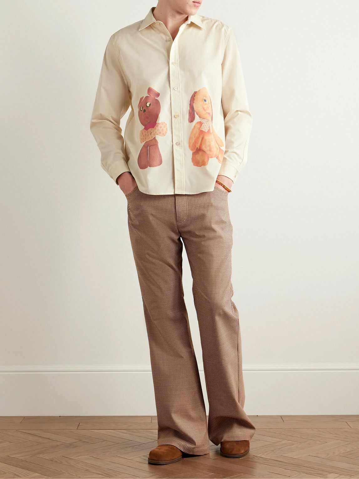 Small Talk - Printed Cotton-Poplin Shirt - Neutrals