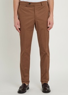 Slowear Tapered-leg Stretch-cotton Trousers Brown