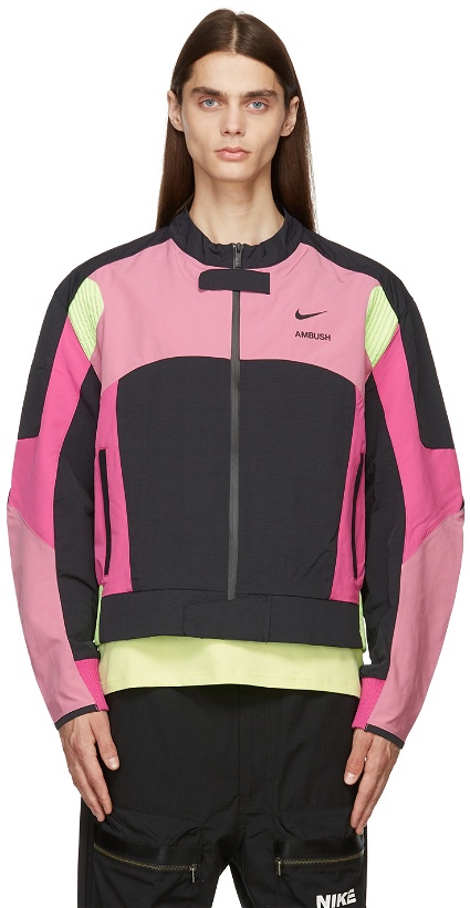 Photo: Nike Pink & Black AMBUSH Edition Satin Bomber Jacket
