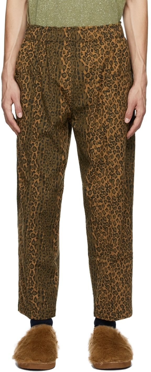 South2 West8 Beige Leopard Army String Trousers South2 West8
