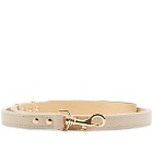 Sporty & Rich Grained Leather Dog Leash in Cream