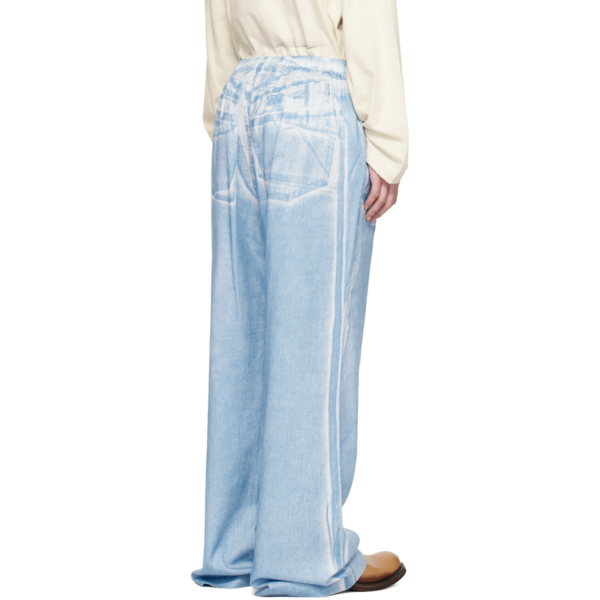 Acne Studios Blue Casual Printed Trousers