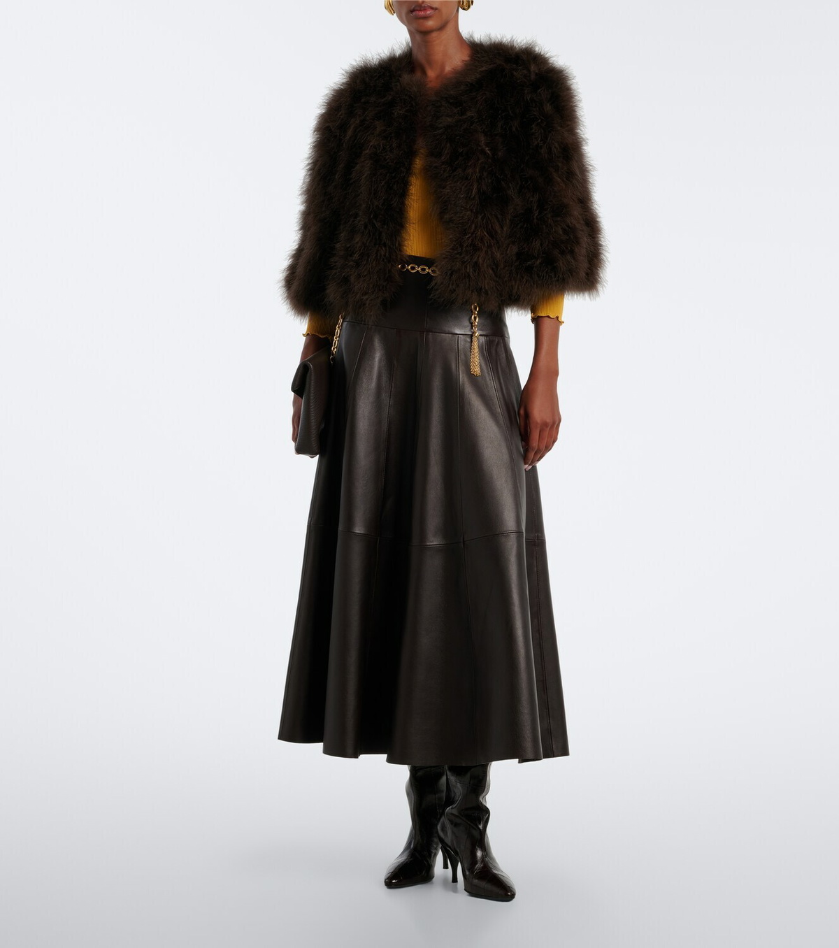 Yves Salomon Cropped feather jacket