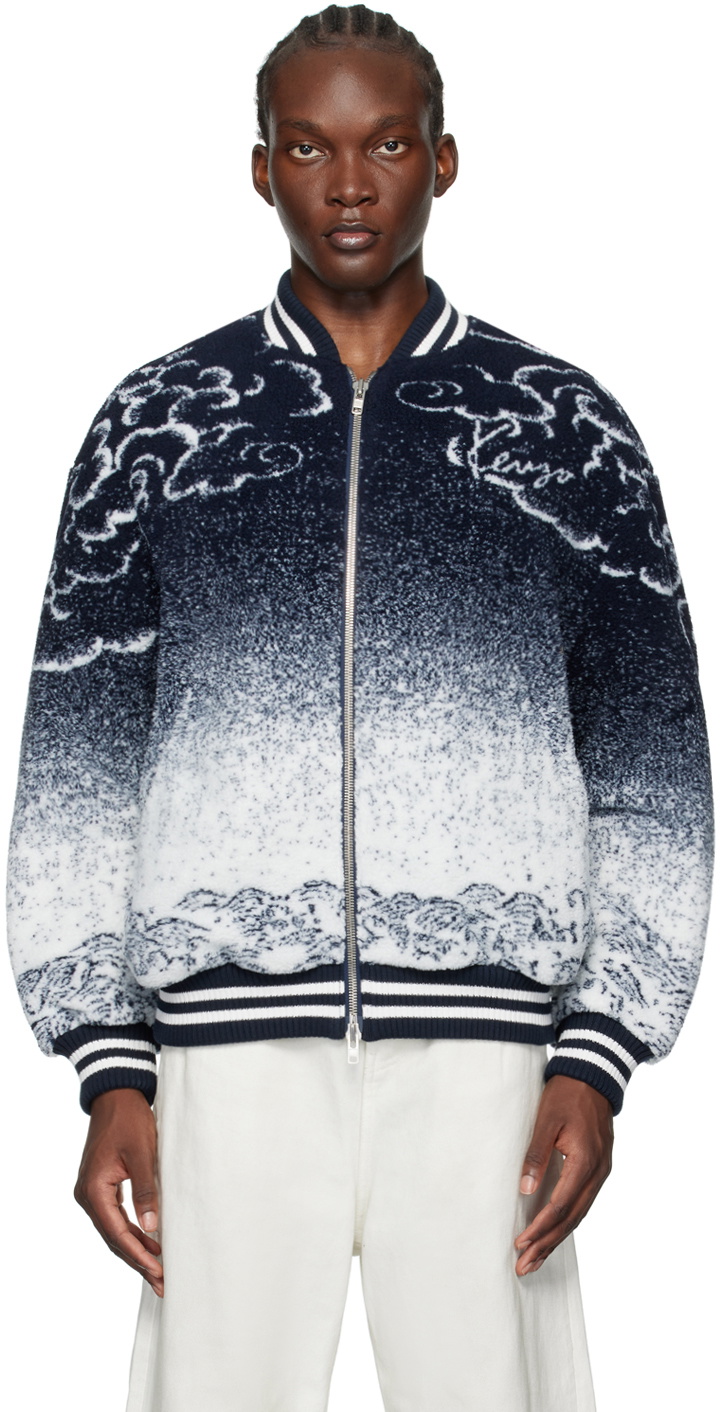 Kenzo Navy Kenzo Paris Cloud Tiger Bomber Jacket