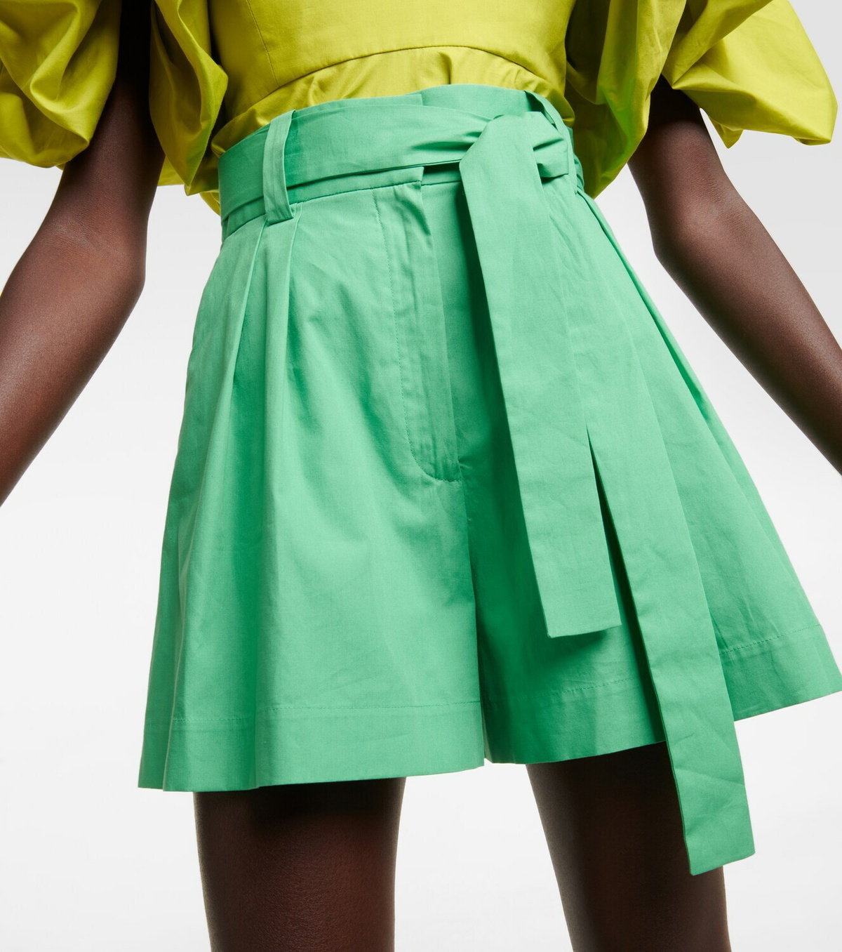 Oscar de la Renta High-rise wide-leg cotton shorts