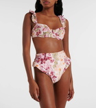 Agua by Agua Bendita Kiwi ruffled floral bikini top