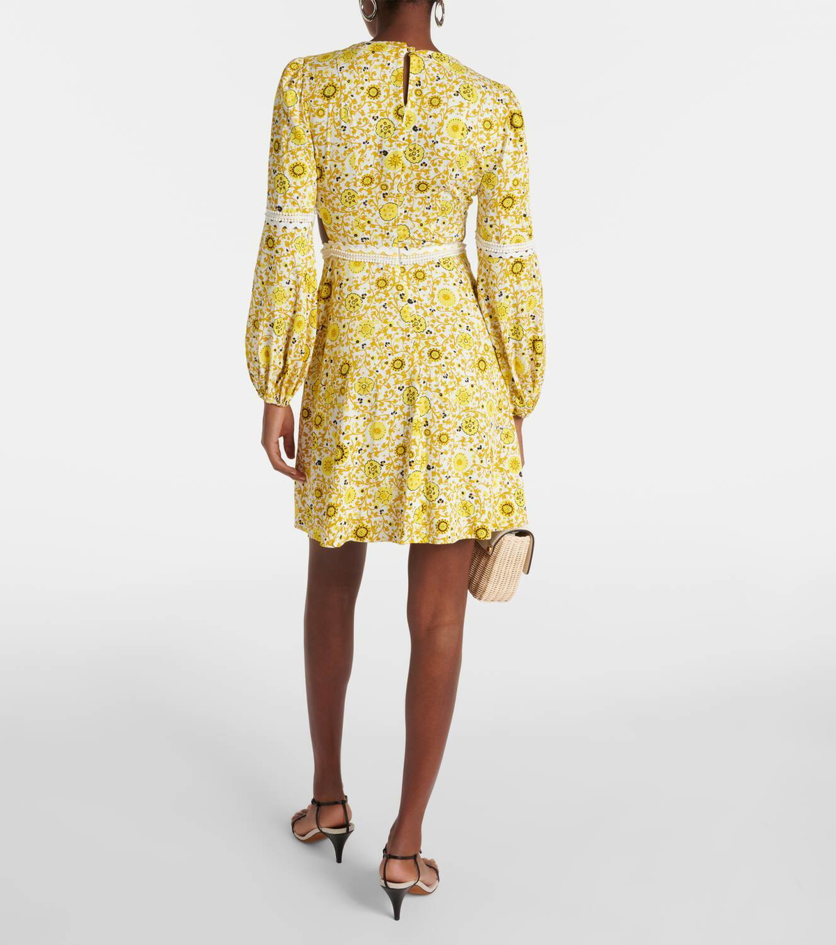 Diane von Furstenberg Kimmie printed cutout twill minidress