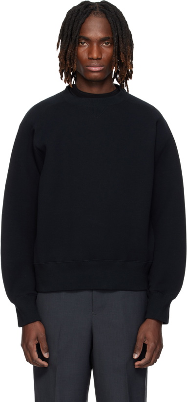 Photo: sacai Black Sponge Pullover Sweatshirt