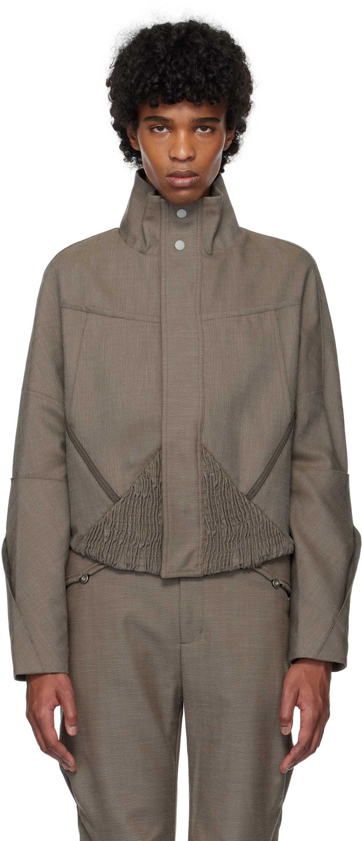 Kiko Kostadinov Brown Zafar Cropped Jacket Kiko Kostadinov