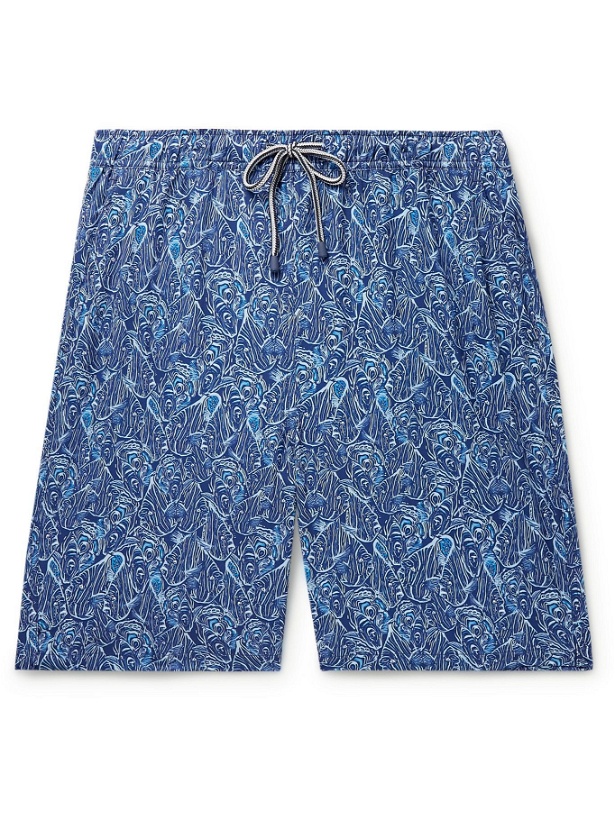 Photo: Peter Millar - Long-Length Printed Swim Shorts - Blue