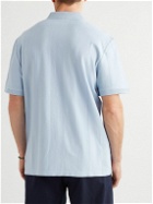 Club Monaco - Cotton-Piqué Half-Zip Polo Shirt - Blue