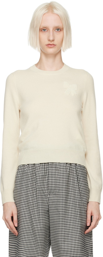 Photo: Comme des Garçons Girl Off-White Beaded Bow Sweater