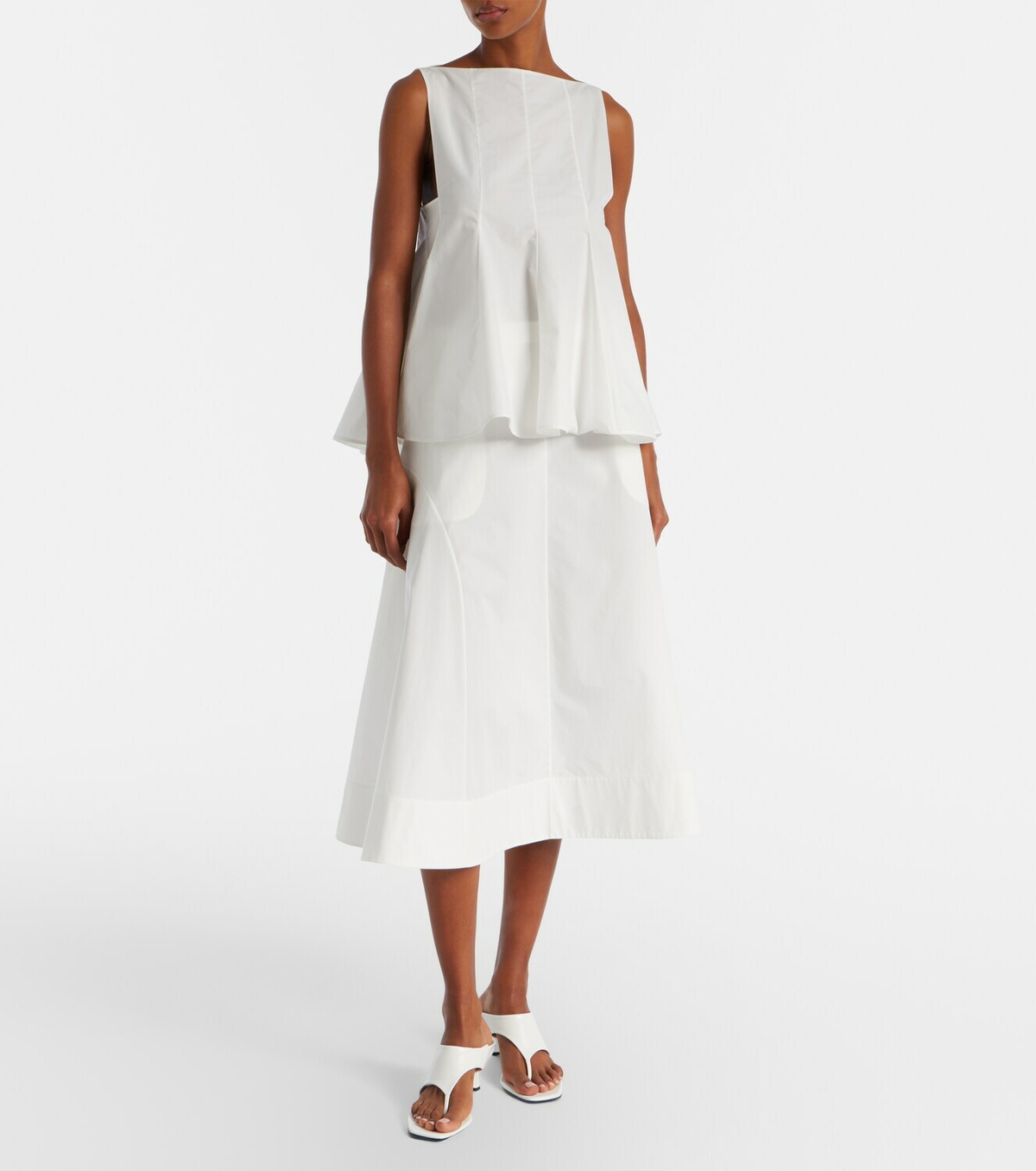 Khaite Artin cotton midi skirt