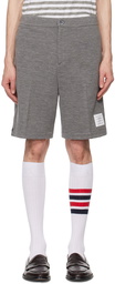 Thom Browne Gray Zip-Fly Shorts