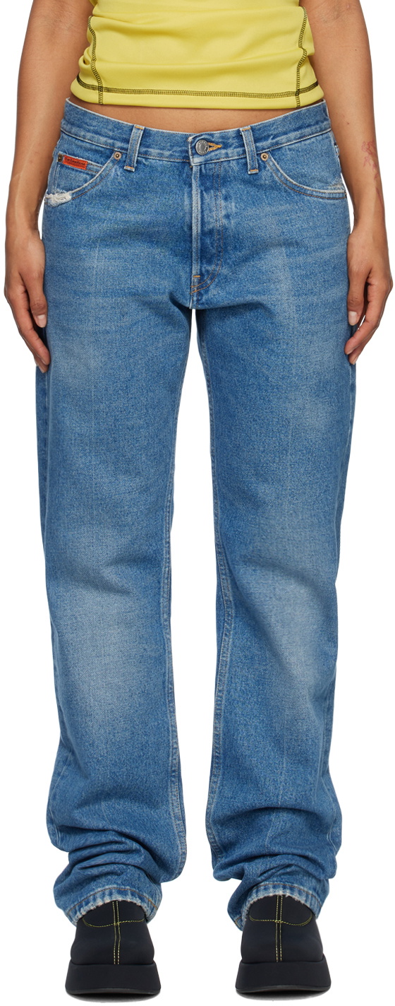 Martine Rose Blue Low-Rise Jeans