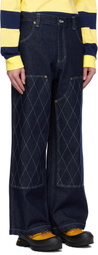 AFTER PRAY Navy Wide Carpenter Jeans
