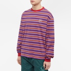 Brain Dead Men's 92 Striped Long Sleeve T-Shirt in Cherry Multi