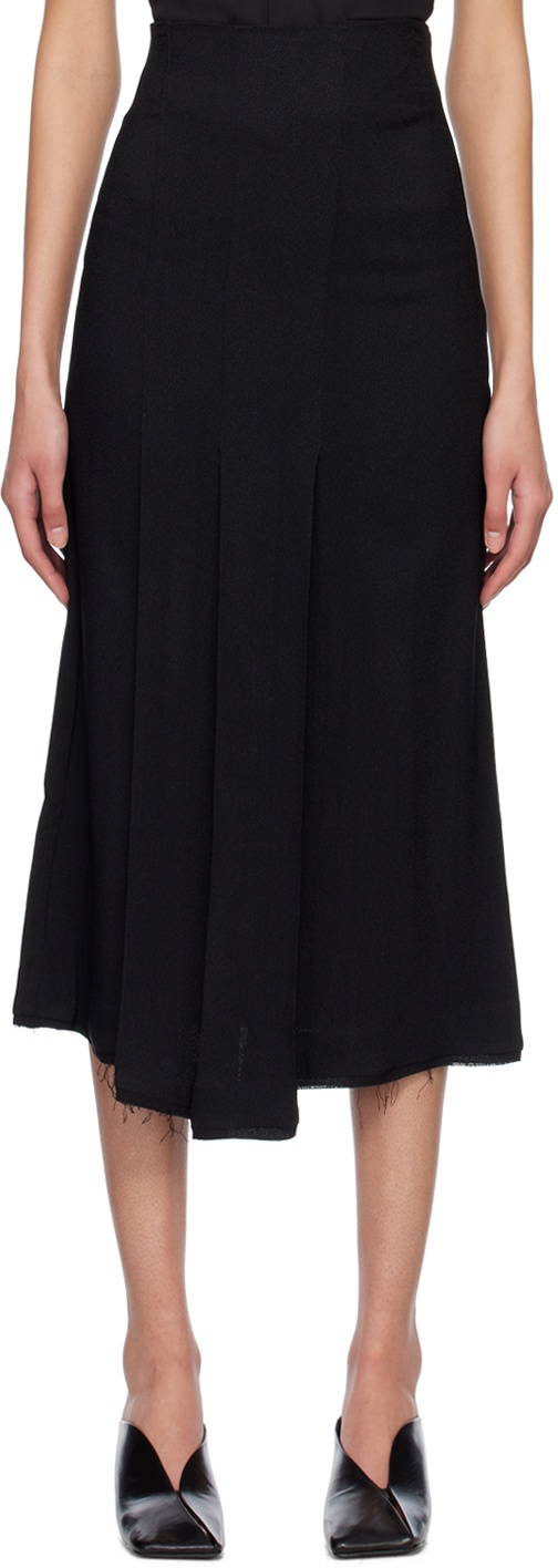 BITE Black Raw Midi Skirt