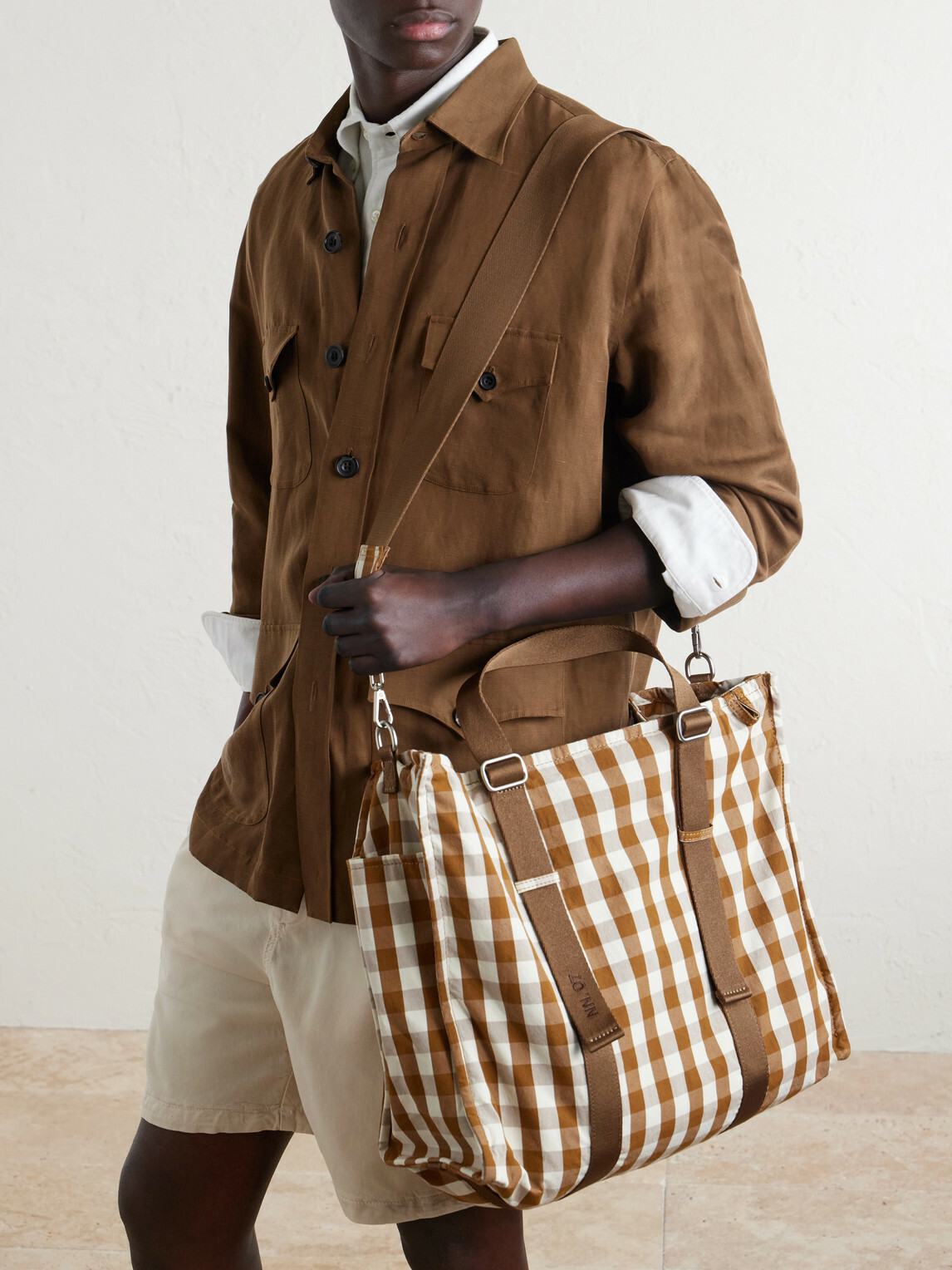 NN07 - Checked Organic Cotton Weekend Bag